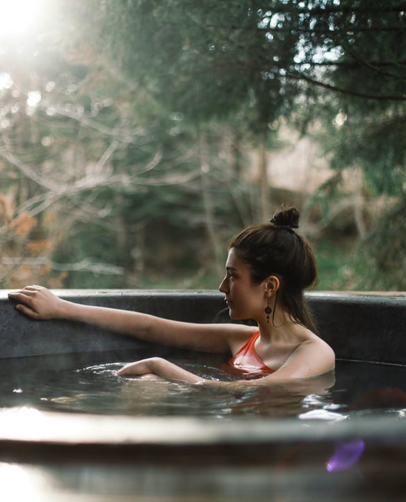 Real Hot Tubs. On the Deck. Working.